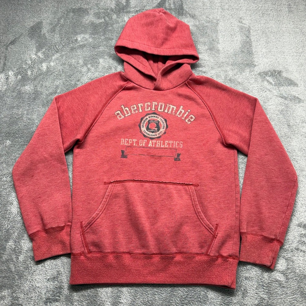 Abercrombie Hoodie Kids XL Red Good Dept of Athletics Graphic Pullover